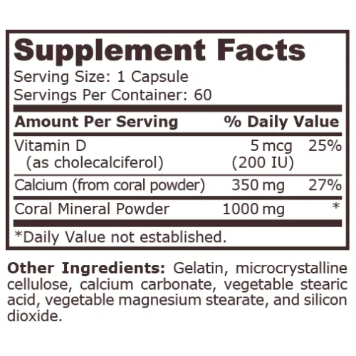PURE NUTRITION - CORAL CALCIUM, 60 Capsules - 1